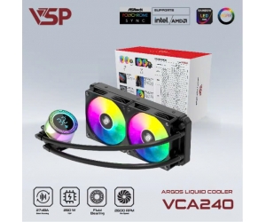 Tản nhiệt nước VSP VSP VCA240 Black (120*120*25 (mm)  LGA115X/ 1200 / 1700 / 1366 - LGA2011 / 2066 / AMD FM2 / FM2+ / AM3 / AM3+ / AM4 / AM5)