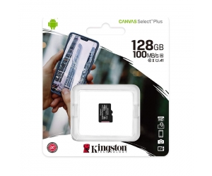 Thẻ nhớ MicroSD 128G KINGSTON CANVAS Select 100R Box Class10 U1 100MB/s Chính hãng FPT (Ko tương tích với EZVIZ C6N, C1C, C8PF)