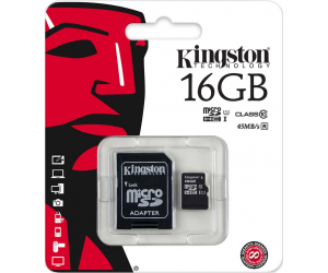 Thẻ nhớ MicroSD 16G KINGSTON Box Class10 80MB/s Công ty (Kèm SD adapter)
