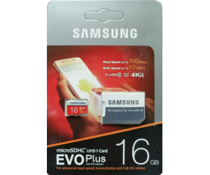 Thẻ nhớ MicroSD 16G SAMSUNG EVO Plus Box Class10