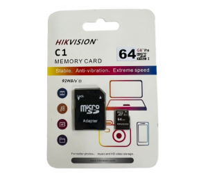 Thẻ nhớ MicroSD 64G HIKVISION C1 Box Class10 92MB/s + Adapter