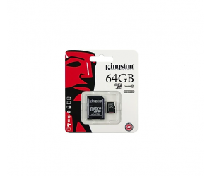 Thẻ nhớ MicroSD 64G KINGSTON Box Class10 80MB/s Công ty (Kèm SD adapter)