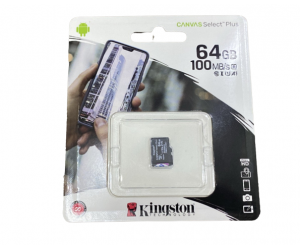 Thẻ nhớ MicroSD 64G KINGSTON CANVAS Select 100R Box Class10 U1 V10 100MB/s Chính hãng