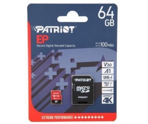 Thẻ Nhớ MicroSD 64G PATRIOT Box Class10 V30 A1 100MB/s Chính hãng (Kèm Adapter) 