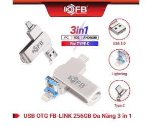 USB 3.0 256G FB-LINK OTG 3in1 Đa Năng (Type-C/Lightning/USB 3.0)