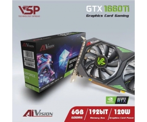 VGA AIVISION GTX 1660Ti 6GB Chính hãng (6GB,GDDR6, HDMIx1, DPx3, DVIx1, 2 Fan, 120W) + Tặng kèm Mouse Q1