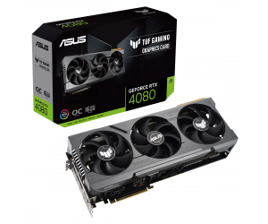 VGA ASUS TUF GAMING RTX 4080 16GB GDDR6X OC Chính hãng (TUF-RTX4080-O16G-GAMING, 3xDP, 2xHDMI, 16GB, GDDR6X, 256bit, 750W, 16pin, 3Fan)
