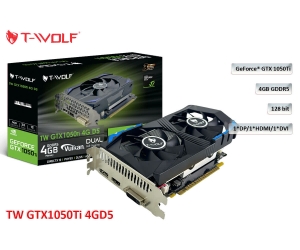 VGA T-WOLF TW-GTX1050Ti 4G D5 V2.0(GTX1050TI/4GB/GDDR5/128bit/DVI-HDMI-DP/2Fan)