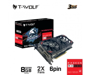 VGA T-WOLF TW-RX580 8G D5 (TW-RX580-8GD5, 256bit, DP*3, DVI, DP, 2 Fan, 6pin)