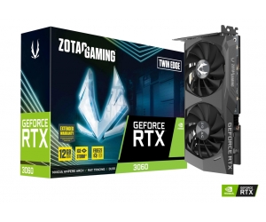 VGA ZOTAC GAMING RTX 3060 Twin Edge Chính hãng (ZT-A30600E-10M, 3xDP, 1xHDMI, 12GB, GDDR6, 192bit, 2fan, 600W, 8pin)